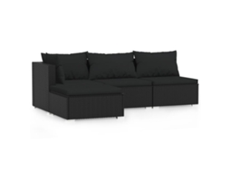 Garden Lounge Set, Garden Lounge Sets Vidaxl Preto Rattan / Vime (n/a)