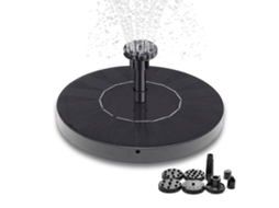 Fonte Solar / Fonte De Água Com Célula Solar - 16 Cm Preta
