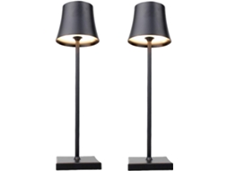 Conjunto De 2 Luminárias Mesa Retrô Em Metal, Portáteis, Recarregáveis Via Usb, Com Interruptor De Toque, 4w, Para