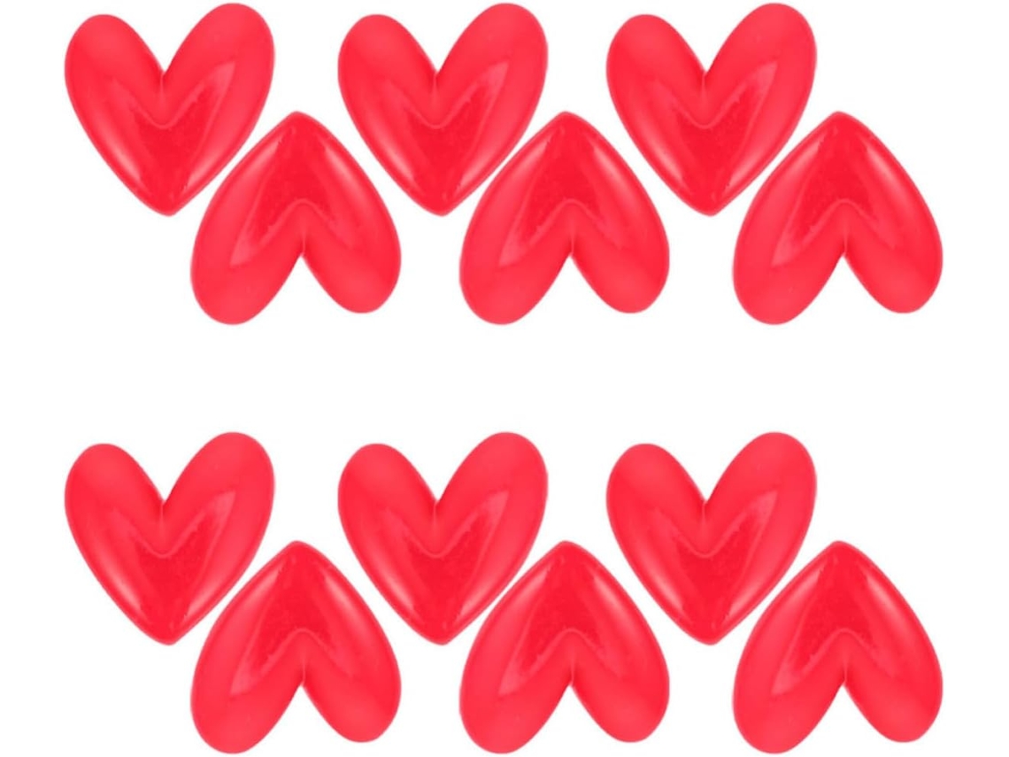 Conjunto De 12 Ímãs Decorativos Para Geladeira E Máquina Lavar, Ímãs De Resina Em Formato Coração Vermelho Para Quadro