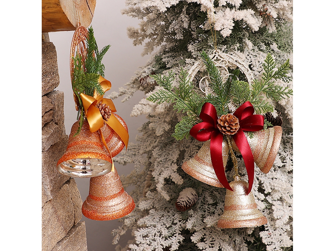 Decoração de Natal LAXISCREED, Sino de Parede Vermelho, Pendurar Porta e Cenário, Pack de 2