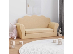 Vidaxl Sofá Infantil De 2 Lugares Pelúcia Macia Cor Creme
