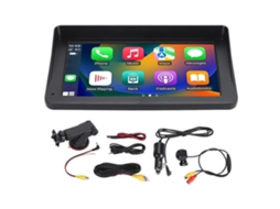 Aparelho De Som Automotivo Portátil De 7 Polegadas Com Carplay, Android Auto, Controle De Voz, Tela Sensível Ao Toque E Câmera De Ré.