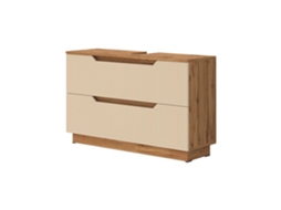 Móvel de Pia Simples Lotta, 99.4x62.5cm com 2 Gavetas, Carvalho/cachemira VICCO
