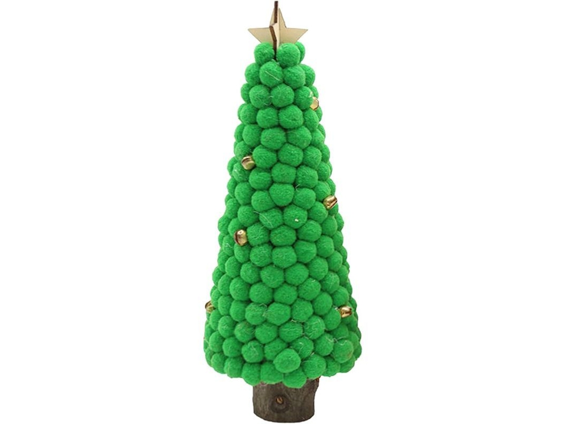 Árbol De Navidad Miniatura Artificial 26cm Con Base De Madera Para Mesa - Decoración Navideña Bonita