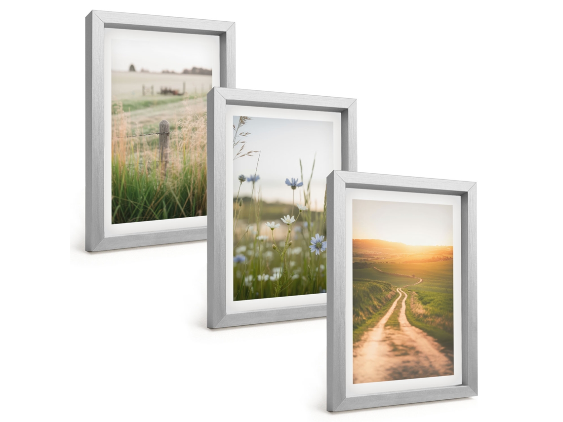 Composição De Quadros Paisagens, Natureza, Campos, Caminho Espelharte (3 Peças 20x30 Cm)