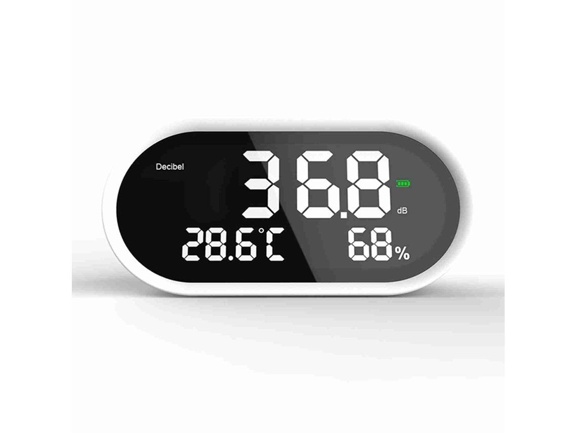 Tester 3 em 1 Multifuncional Medidor de Temperatura Umidade Ruído com Display Digital Nível de Som Decibelímetro