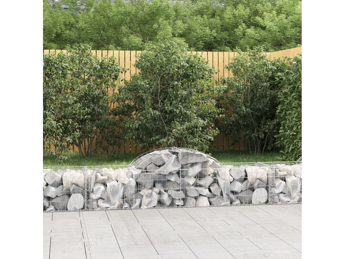 Vidaxl Cestos Gabião Arqueados 6 Pcs 200x50x40/60 Cm Ferro Galvanizado