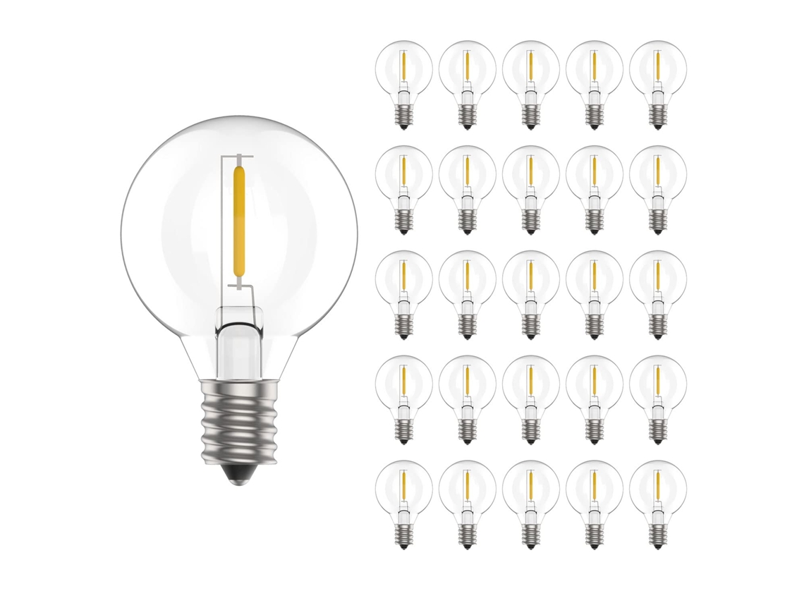 Lâmpada Led E12,pack De 25,g40,1w10w,100lm,branca Quente 2200k,não Regulável,estilo Vintage Btforus