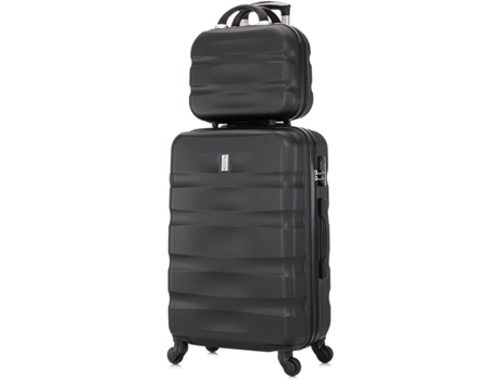 Mala de Viagem Grande Necessaire 75Cm Cadeado Integrado Leve e Rígida Preta CELIMS FRANCE