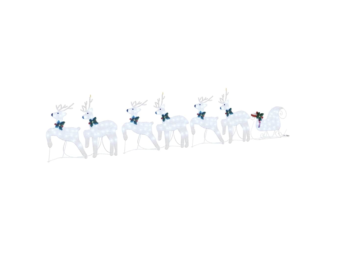 Conjunto 7 Figurinhas De Natal Vidaxl Prateado Tecido (45 X 19 X 65 Cm)