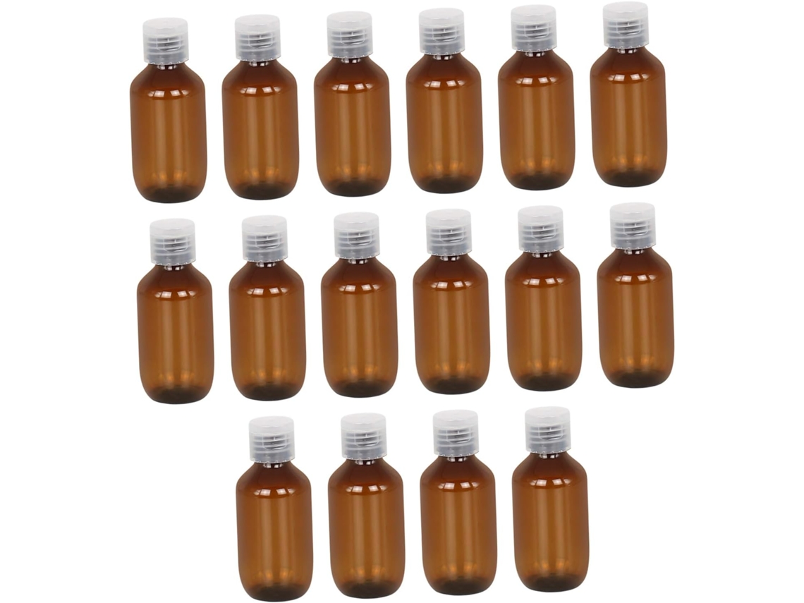 Conjunto De 16 Frascos Reutilizáveis Para Viagem Com Tampas Transparentes