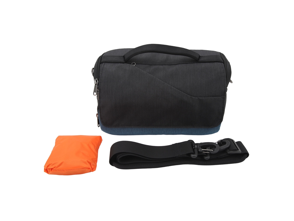 Bolsa impermeável para câmera SLR com acolchoamento para Nikon Z7, Z8 e outras câmeras, azul, comporta 1 câmera e 2 lentes.