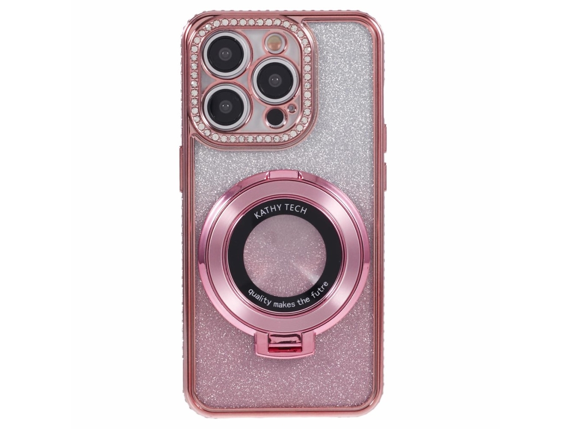 Suporte Casa Para Iphone 14 Pro Max Pele Sintética Anti-choque Rosa