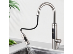 Misturadora Elétrica Retrátil De Cozinha Com Esquentador Instantâneo 230v, Torneira Com Regulador De Temperatura Por Toque E Visor Led