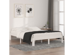 Vidaxl Estrutura De Cama 140x190 Cm Pinho Maciço Branco