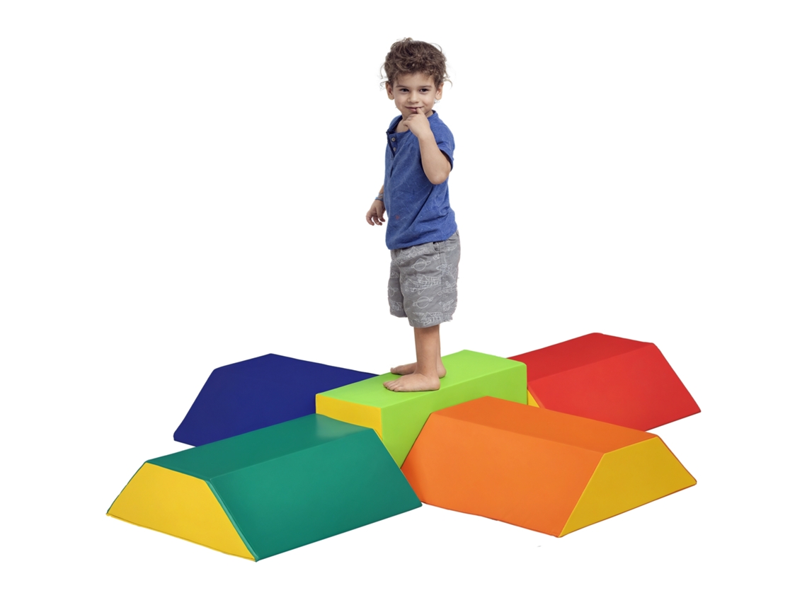 Conjunto 5 Blocos Crianças 18-36 Meses Construção Aprendizagem 48x48x48