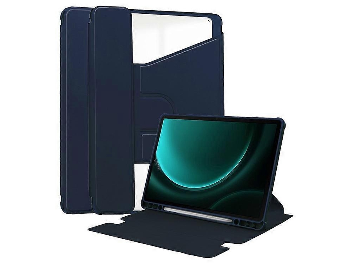 Capa Giratória 360° Em Couro Pu E Acrílico Para Samsung Galaxy Tab S9 Fe Plus Elysve