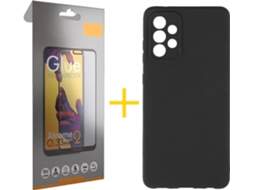 Kit Capa e Película Samsung Galaxy A52 5G SKYHE Full Silicone Líquido (Preto)