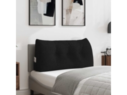Vidaxl Travesseiro Para Costas Preto 100 X 24 X 50 Cm Tecido