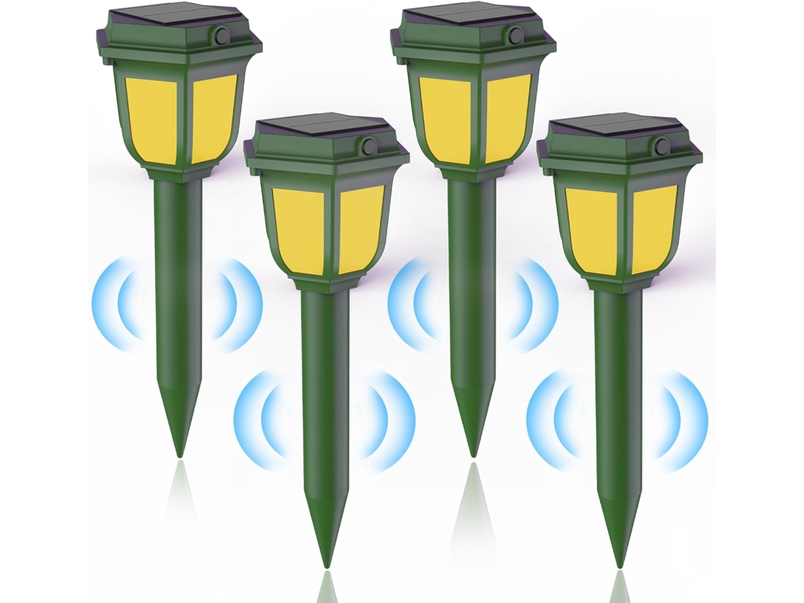Kit Com 4 Repelentes Solares Ultrassônicos Para Toupeiras E Cobras, À Prova D'água Ip65, Para Controle De Pragas Em Gramados, Jardins E Outras Áreas