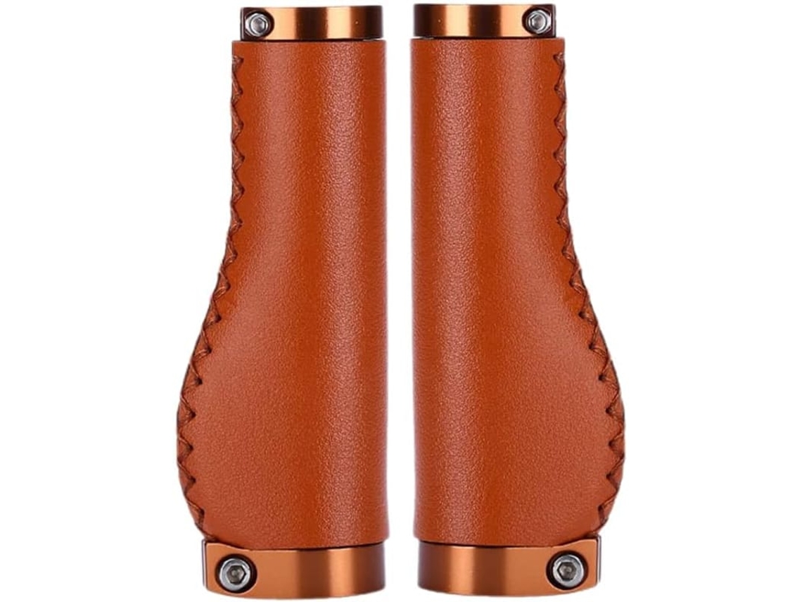 Grip De Couro Ergonômico Anti-derrubada Para Guidão De Bicicleta Mtb 22.2mm Marrom