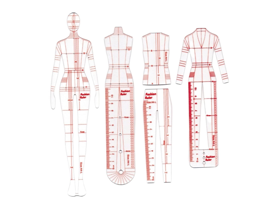 Conjunto De Réguas Para Desenho De Moda Para (b)