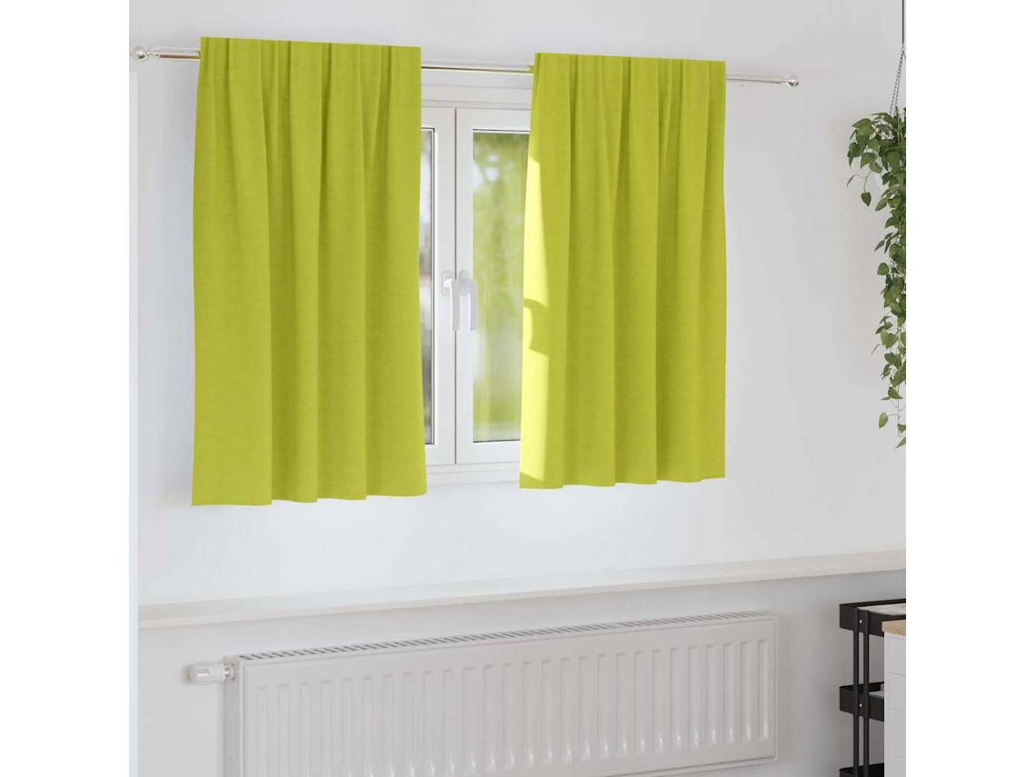 Vidaxl Cortinas Blackout Com Argolas 2 Pcs Verde 140 X 140 Cm