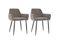 Vidaxl Cadeiras De Jantar 2 Pcs Veludo Cinzento-claro
