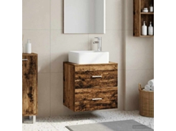 Vidaxl Vaidade Com Pia Suspensa Madeira Antiga 53 X 34,5 X 63 Cm