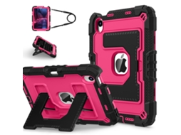 Funda À Prova De Quedas Para Ipad 10.ª/11.ª Com Alça De Ombro, Proteção Resistente A Choques Preto/rosa Sfushos (a16)