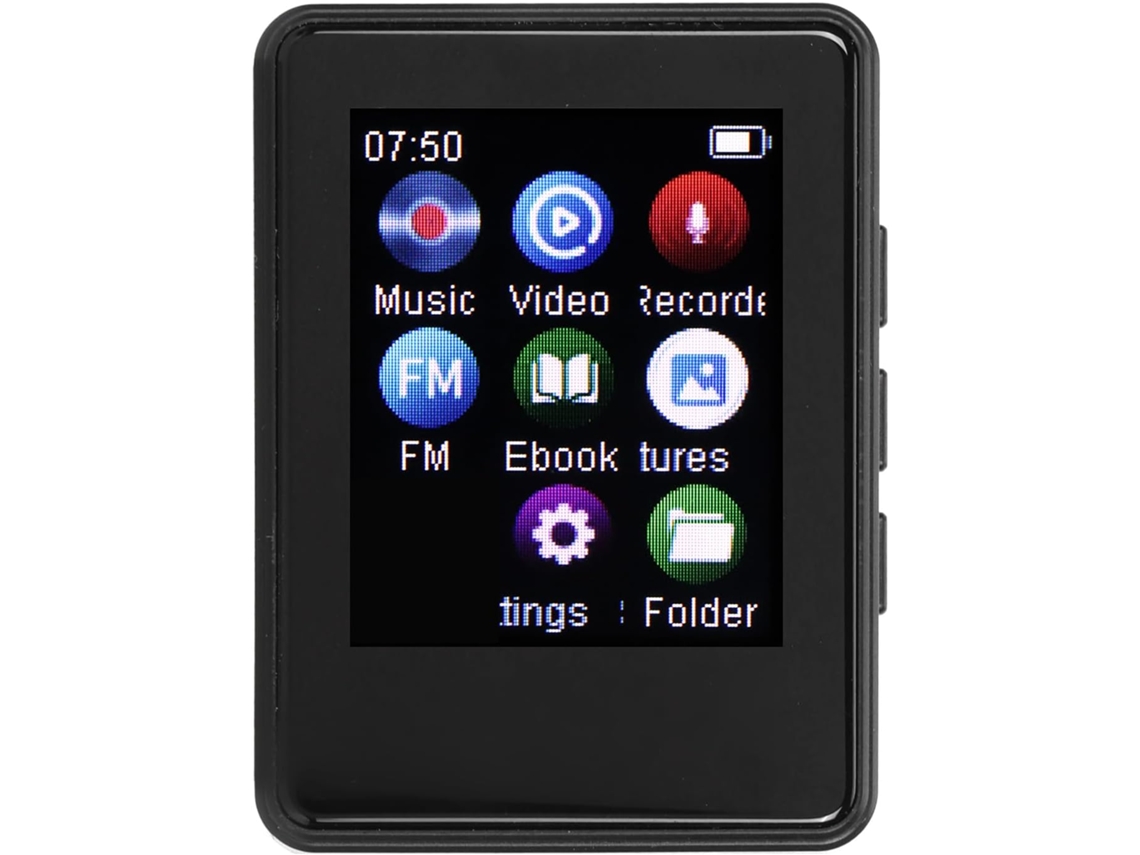 Reprodutor de MP4/MP3, tela de 1,77 polegadas, alto-falante integrado, reprodução de música esportiva, HiFi 5.0 Photo (com cartão de 64 GB)