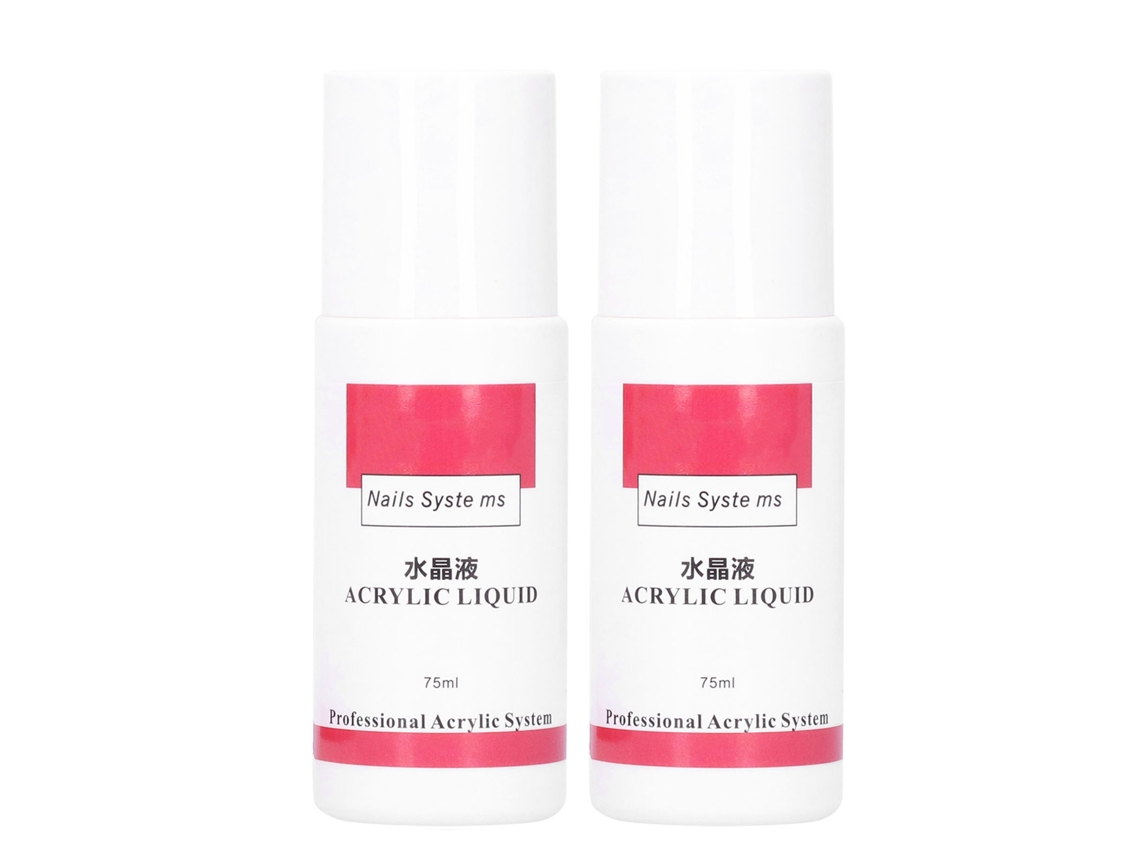2 unidades de Líquido Acrílico para Unhas 75ml para Nail Art e Alongamento de Unhas