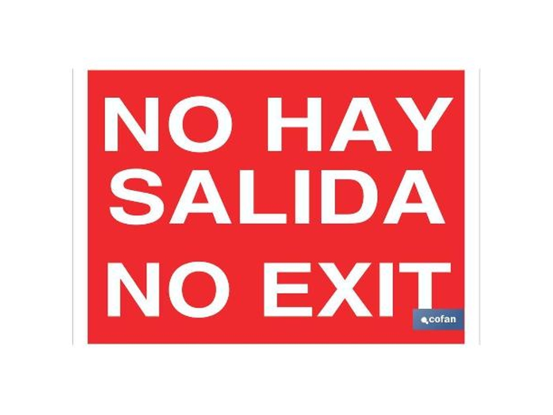 Señal luminiscente 210x148mm. no hay salida. no exit