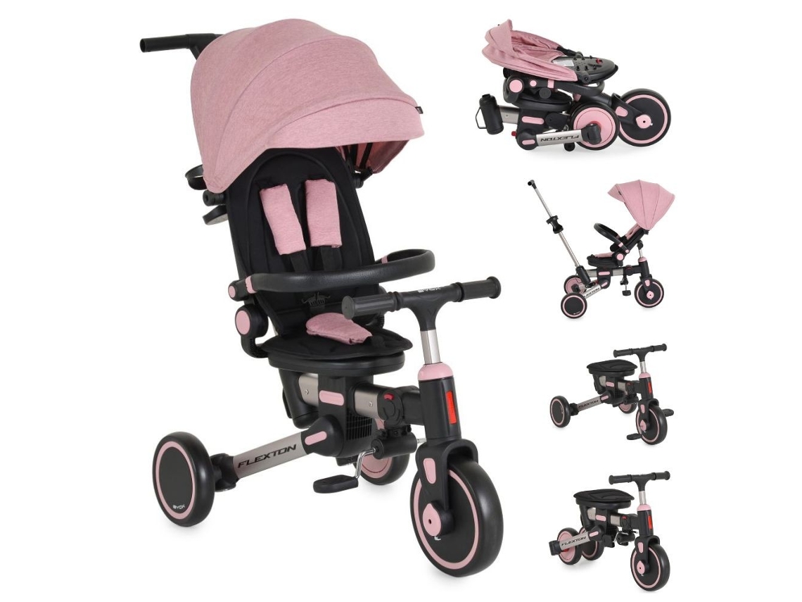 Triciclo Evolutivo Byox Flexton 6 em 1 com Assento Giratório e Controlo Parental Pink MONI