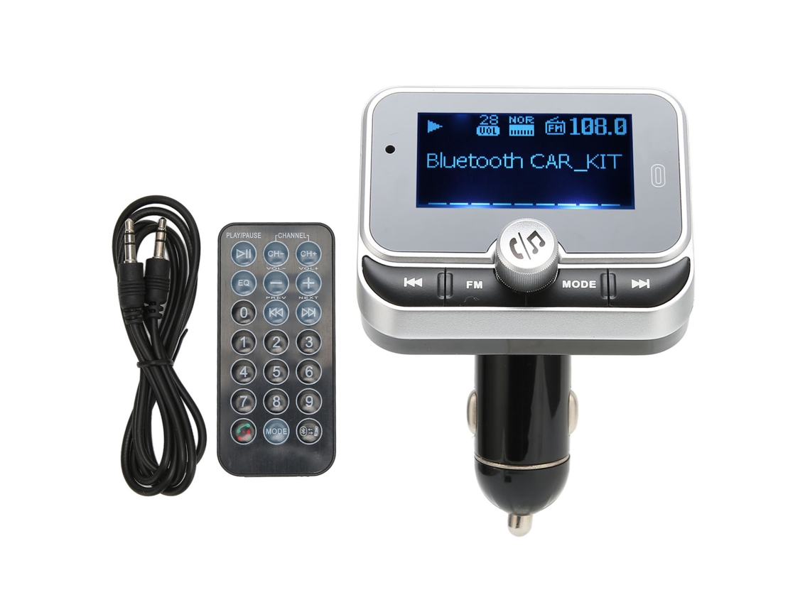 Emissor FM Bluetooth Carro com 2 USB e Tela 1.8”