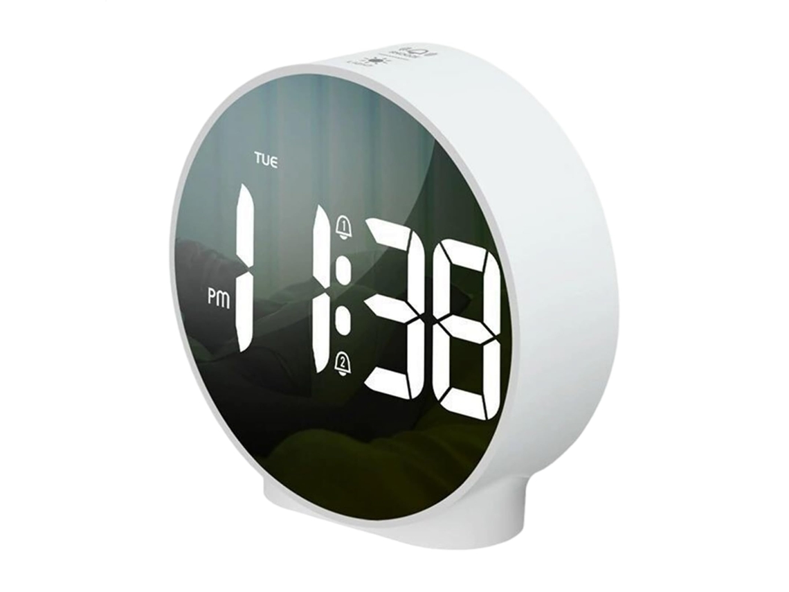 Despertador Luminoso Com Dia Da Semana,soneca,4 Níveis De Brilho,2 Alarmes,relógio Digital A Pilhas Btforus