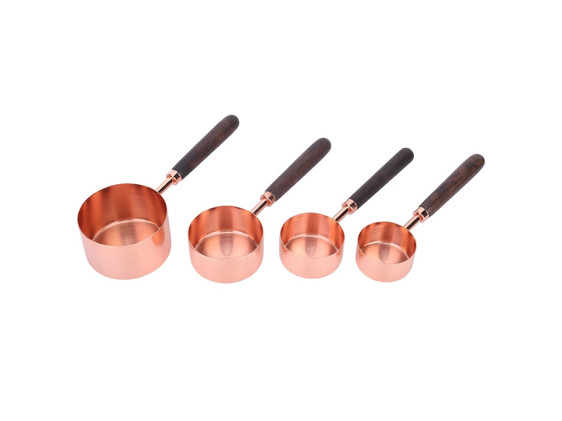 Conjunto de Copo Medidor Inox com Cabo de Madeira LAXISCREED