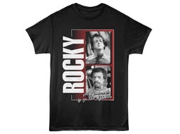 Unisex Adult T-shirt Rockinstone Rocky Two Photos Black Sizexxl