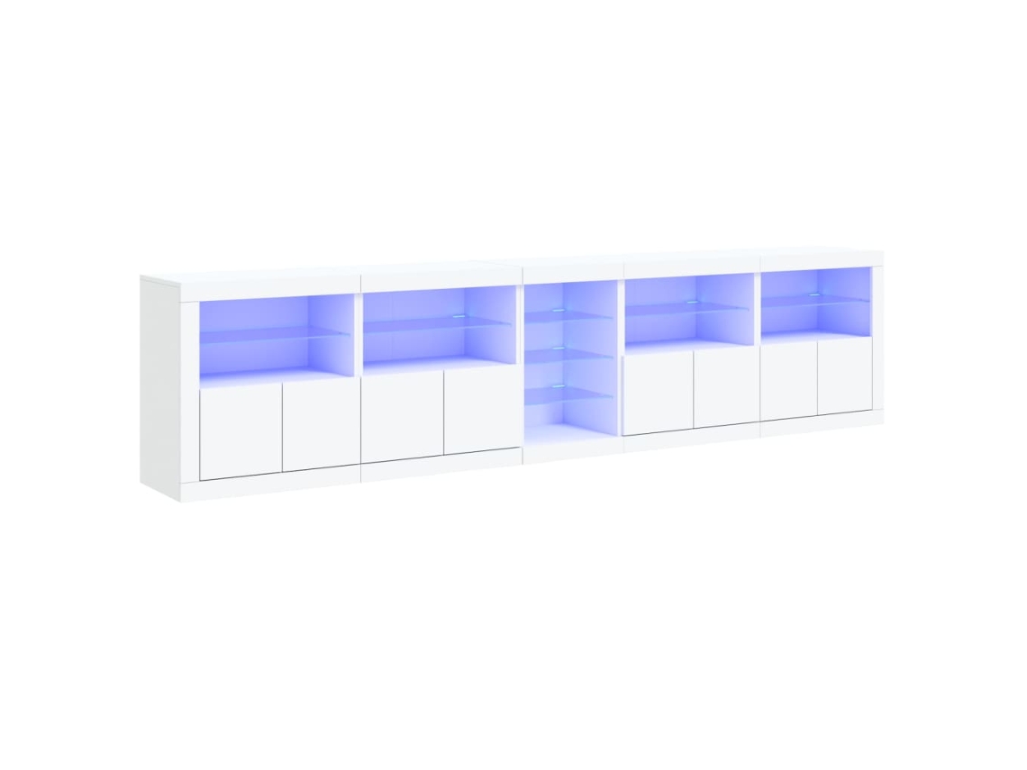 Vidaxl Aparador Com Luzes Led 283x37x67 Cm Branco