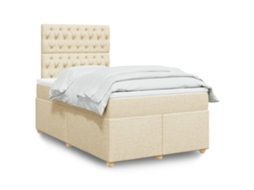 Vidaxl Cama Boxspring Com Colchão 120x190 Cm Tecido Cor Creme