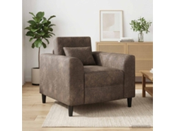Vidaxl Poltrona Cinzento-escuro Couro Suede Sintético