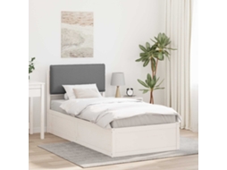 Vidaxl Estrutura De Cama Com Cabeceira Estofada Cinzento-claro