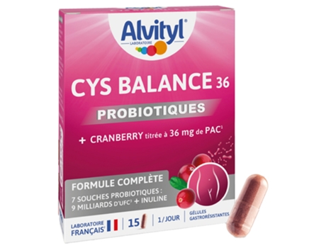 Cys Balance 36 Probióticos Arando Vermelho 15 Cápsulas ALVITYL
