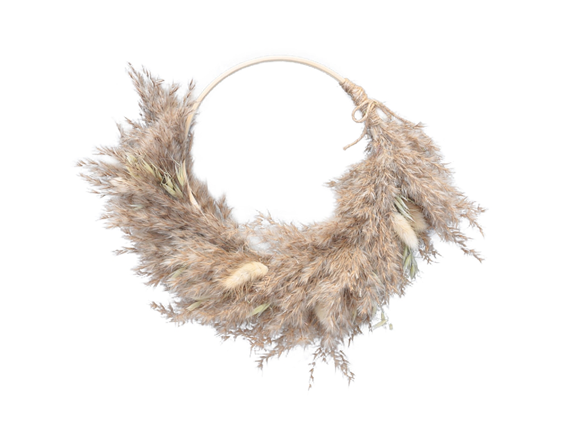 Coroa de flores dried flower style 5 com anel interior, para decoração LAXISCREED