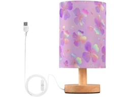 Base de mesa holográfica Oasis para quarto infantil com cúpula rosa cereja.
