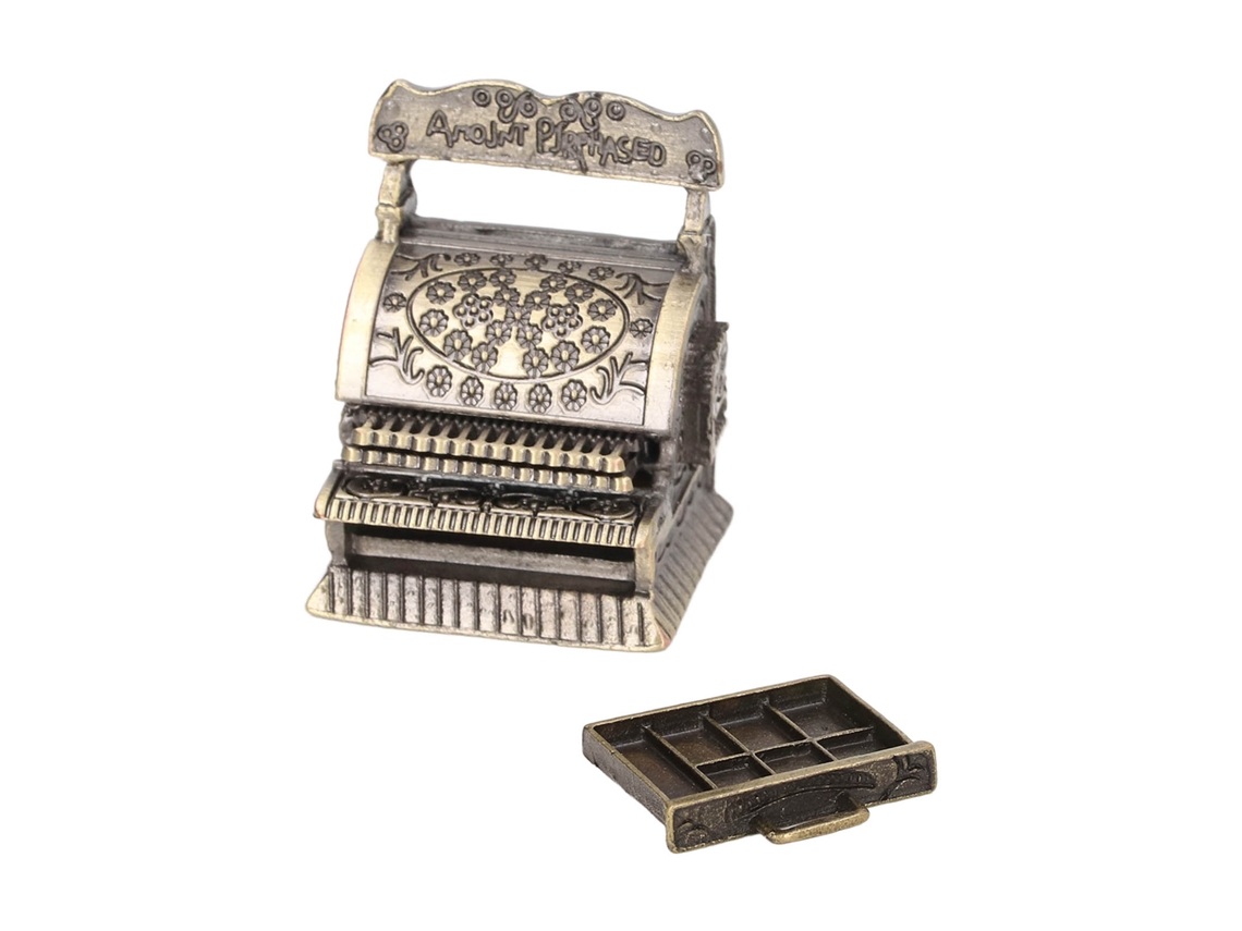 Primerox modelo de Caixa Registradora Miniatura 1:12 Clássica Cute para Bonecas Brinquedo de Simulação