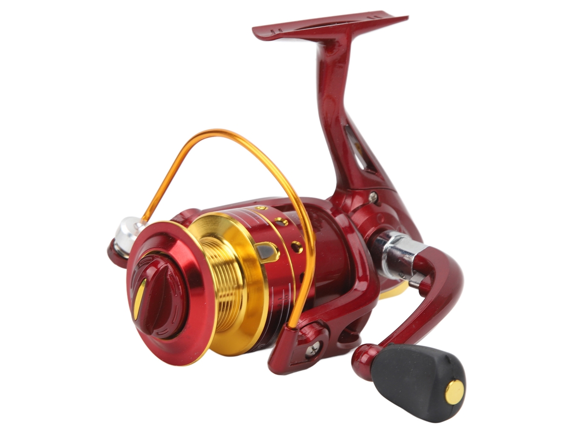 Molinete de Pesca 10 Rolamentos Vermelho 5.2:1 Água Salgada