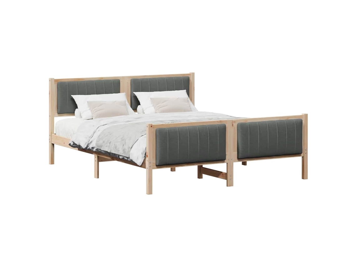 Estrutura da Cama Castanho e Cinzento Escuro 150x200 cm MAISON EXCLUSIVE