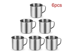 Rebe-6 Xícaras De Aço Inoxidável Para Camping, Caminhada, Cafeteria Ao Ar Livre, Duráveis, Leves, Sem Tampa 6 Peças Verde